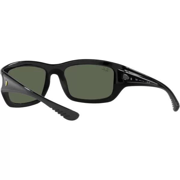 RayBan Womens Rb4405m Scuderia Ferrari Collection Square SunglassesBlack on Rubber BlackDark Green