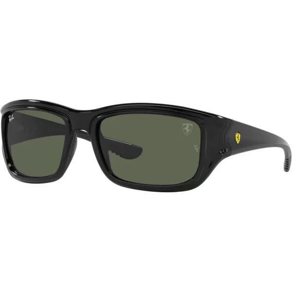 RayBan Womens Rb4405m Scuderia Ferrari Collection Square SunglassesBlack on Rubber BlackDark Green