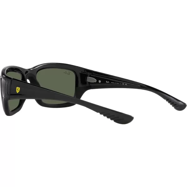 RayBan Womens Rb4405m Scuderia Ferrari Collection Square SunglassesBlack on Rubber BlackDark Green