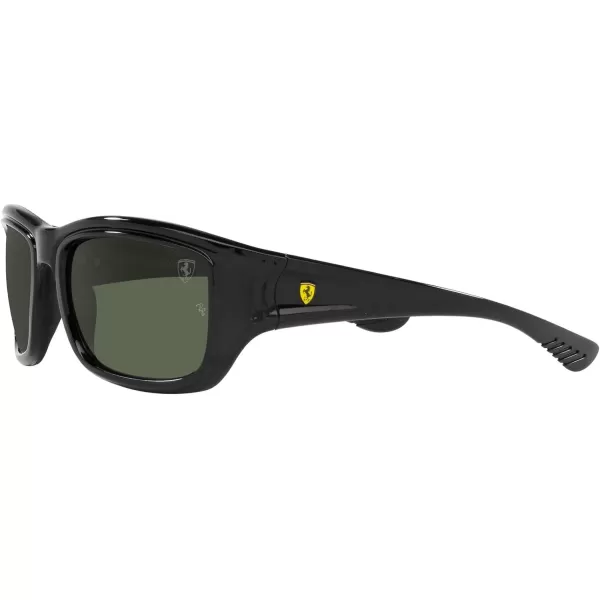 RayBan Womens Rb4405m Scuderia Ferrari Collection Square SunglassesBlack on Rubber BlackDark Green