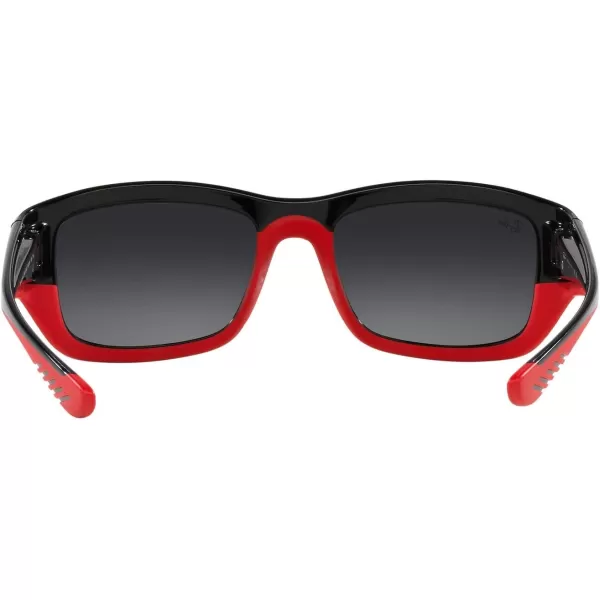 RayBan Womens Rb4405m Scuderia Ferrari Collection Square SunglassesBlack on Rubber RedGrey Mirrored Silver Gradient