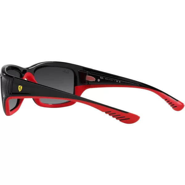 RayBan Womens Rb4405m Scuderia Ferrari Collection Square SunglassesBlack on Rubber RedGrey Mirrored Silver Gradient