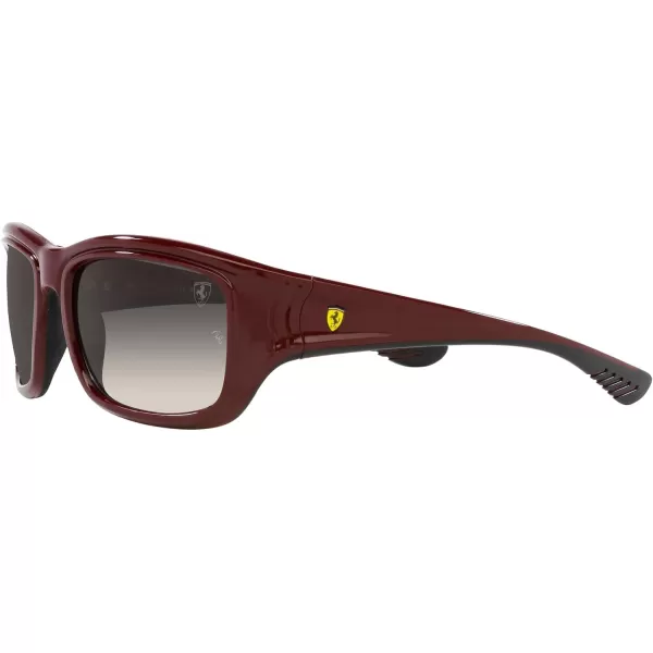 RayBan Womens Rb4405m Scuderia Ferrari Collection Square SunglassesDark Red on Rubber BlackGrey Gradient