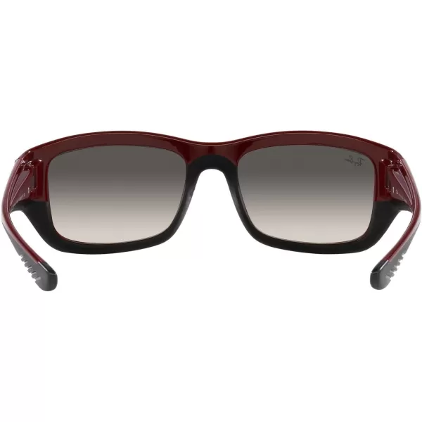 RayBan Womens Rb4405m Scuderia Ferrari Collection Square SunglassesDark Red on Rubber BlackGrey Gradient