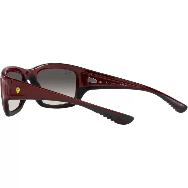 RayBan Womens Rb4405m Scuderia Ferrari Collection Square SunglassesDark Red on Rubber BlackGrey Gradient