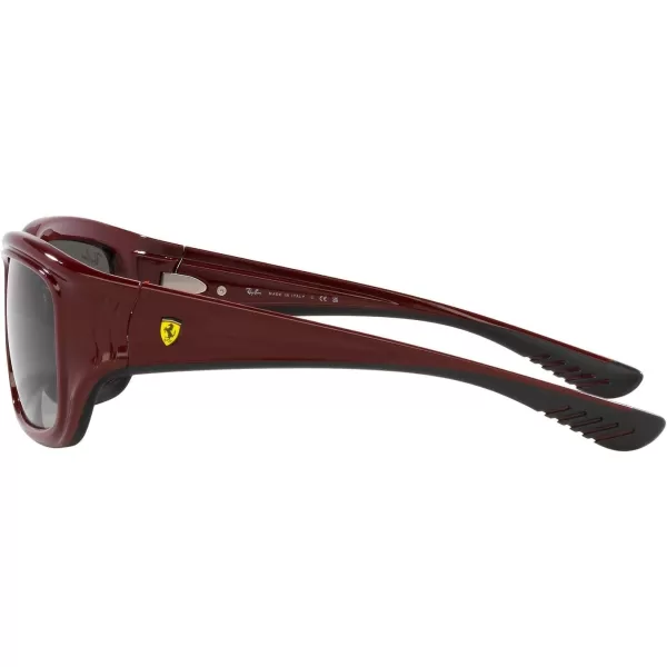 RayBan Womens Rb4405m Scuderia Ferrari Collection Square SunglassesDark Red on Rubber BlackGrey Gradient