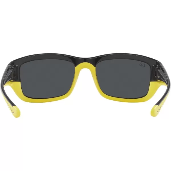 RayBan Womens Rb4405m Scuderia Ferrari Collection Square SunglassesGrey on Rubber YellowDark Grey