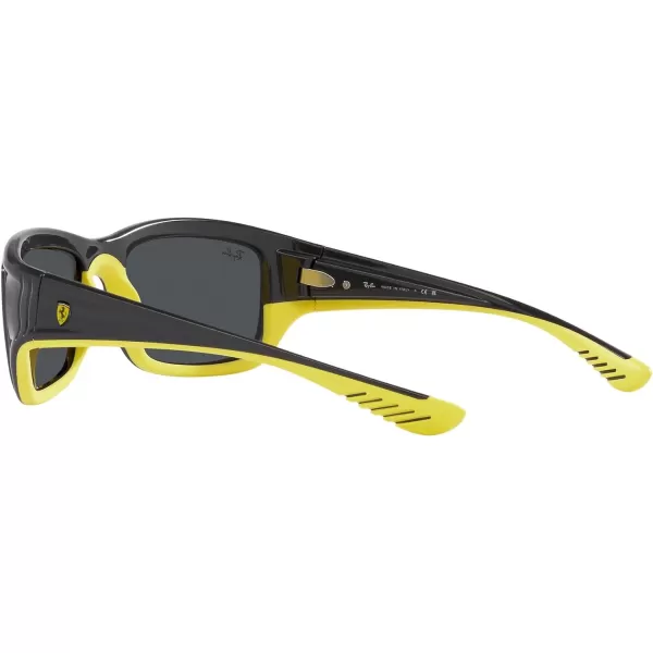 RayBan Womens Rb4405m Scuderia Ferrari Collection Square SunglassesGrey on Rubber YellowDark Grey