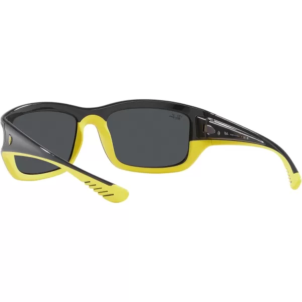 RayBan Womens Rb4405m Scuderia Ferrari Collection Square SunglassesGrey on Rubber YellowDark Grey