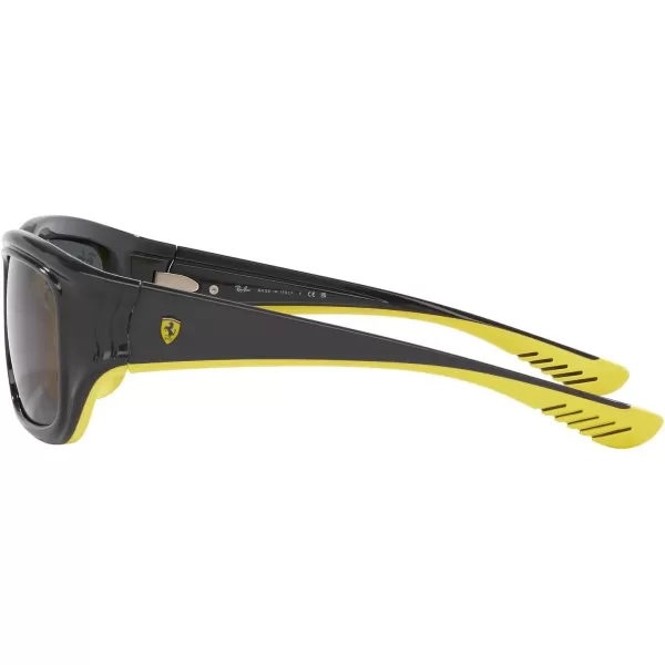 RayBan Womens Rb4405m Scuderia Ferrari Collection Square SunglassesGrey on Rubber YellowDark Grey