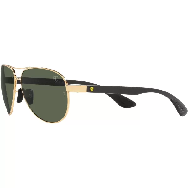 RayBan Womens Rb8331m Scuderia Ferrari Collection Aviator SunglassesGoldDark Green