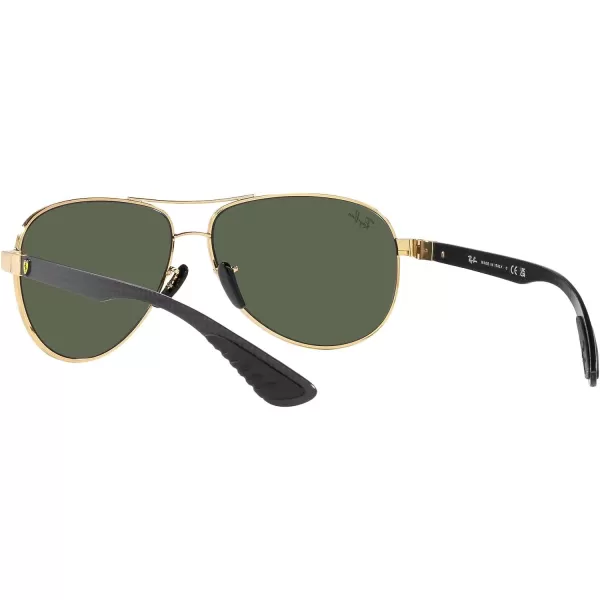 RayBan Womens Rb8331m Scuderia Ferrari Collection Aviator SunglassesGoldDark Green