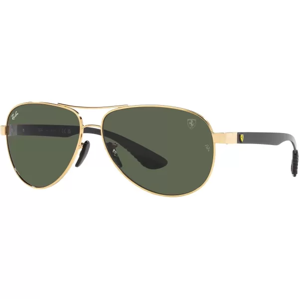 RayBan Womens Rb8331m Scuderia Ferrari Collection Aviator SunglassesGoldDark Green