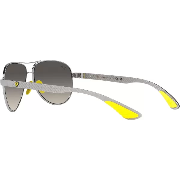 RayBan Womens Rb8331m Scuderia Ferrari Collection Aviator SunglassesSilverGrey Gradient