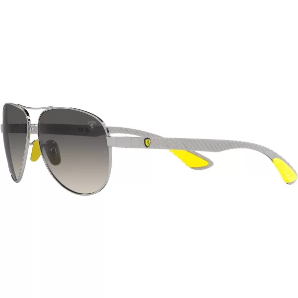RayBan Womens Rb8331m Scuderia Ferrari Collection Aviator SunglassesSilverGrey Gradient