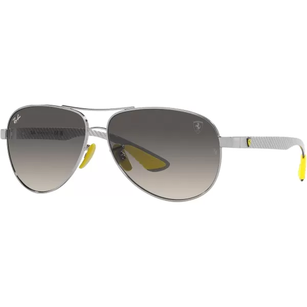 RayBan Womens Rb8331m Scuderia Ferrari Collection Aviator SunglassesSilverGrey Gradient