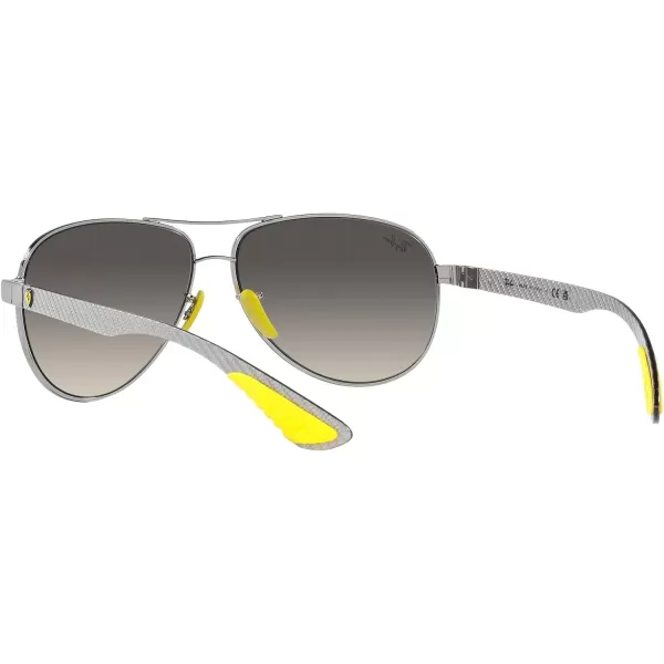 RayBan Womens Rb8331m Scuderia Ferrari Collection Aviator SunglassesSilverGrey Gradient