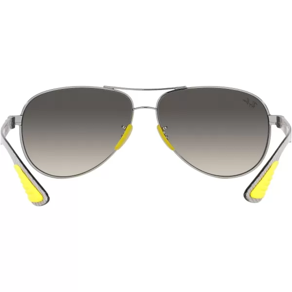 RayBan Womens Rb8331m Scuderia Ferrari Collection Aviator SunglassesSilverGrey Gradient