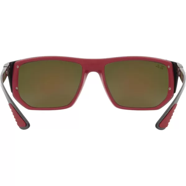 RayBan Womens Rb8361m Scuderia Ferrari Collection Rectangular SunglassesBlackLight Green Mirrored Blue