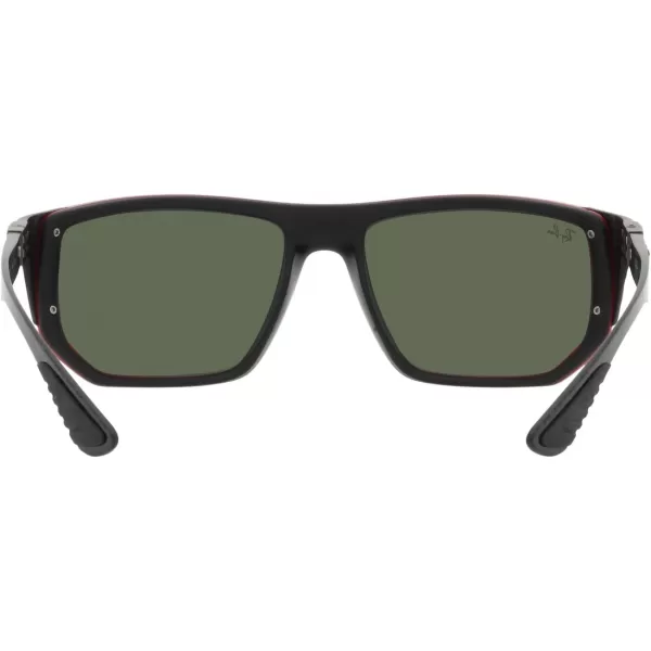 RayBan Womens Rb8361m Scuderia Ferrari Collection Rectangular SunglassesRedDark Green