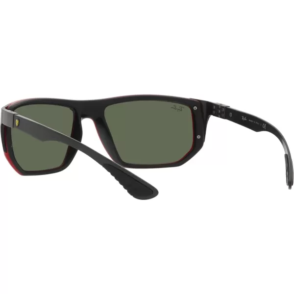 RayBan Womens Rb8361m Scuderia Ferrari Collection Rectangular SunglassesRedDark Green