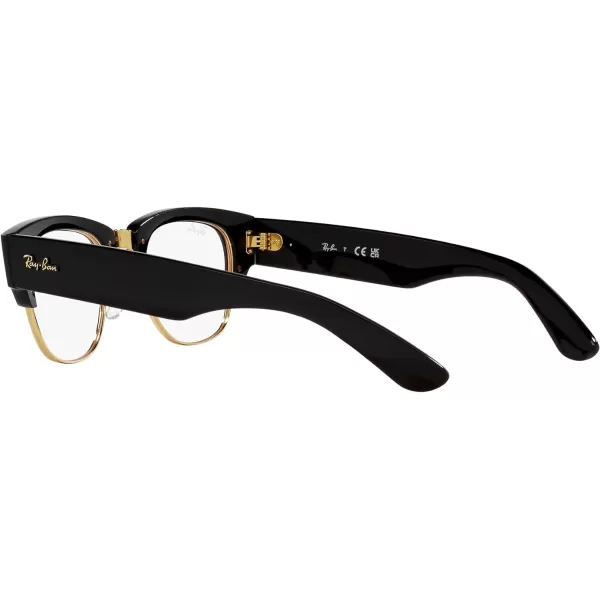 RayBan Womens Rx0316v Mega Clubmaster Square Prescription Eyewear FramesBlack on GoldDemo Lens