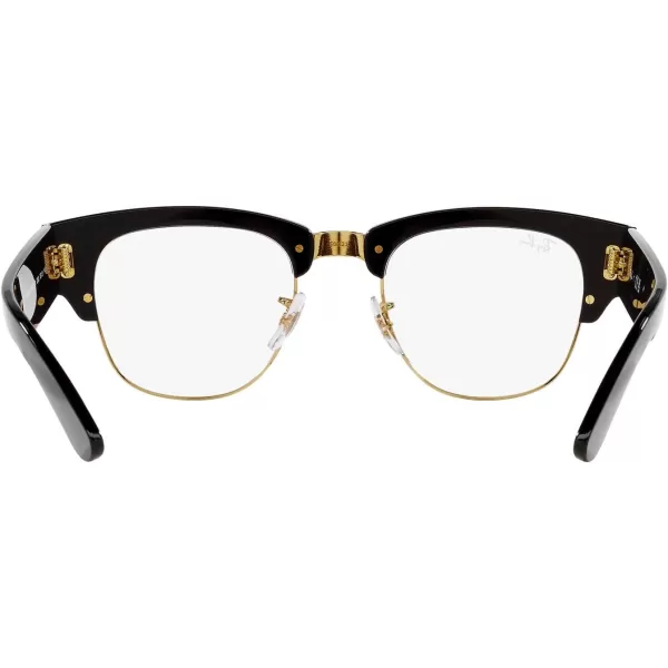 RayBan Womens Rx0316v Mega Clubmaster Square Prescription Eyewear FramesBlack on GoldDemo Lens