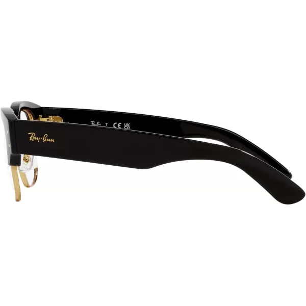 RayBan Womens Rx0316v Mega Clubmaster Square Prescription Eyewear FramesBlack on GoldDemo Lens