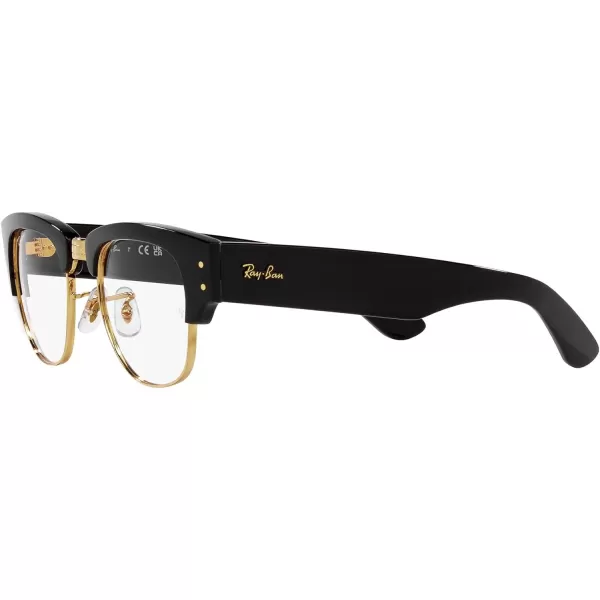 RayBan Womens Rx0316v Mega Clubmaster Square Prescription Eyewear FramesBlack on GoldDemo Lens