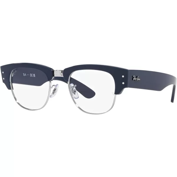 RayBan Womens Rx0316v Mega Clubmaster Square Prescription Eyewear FramesBlue on SilverDemo Lens