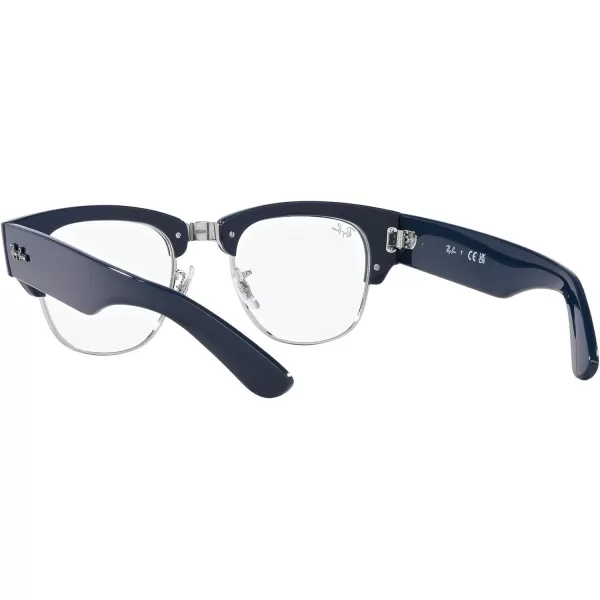 RayBan Womens Rx0316v Mega Clubmaster Square Prescription Eyewear FramesBlue on SilverDemo Lens