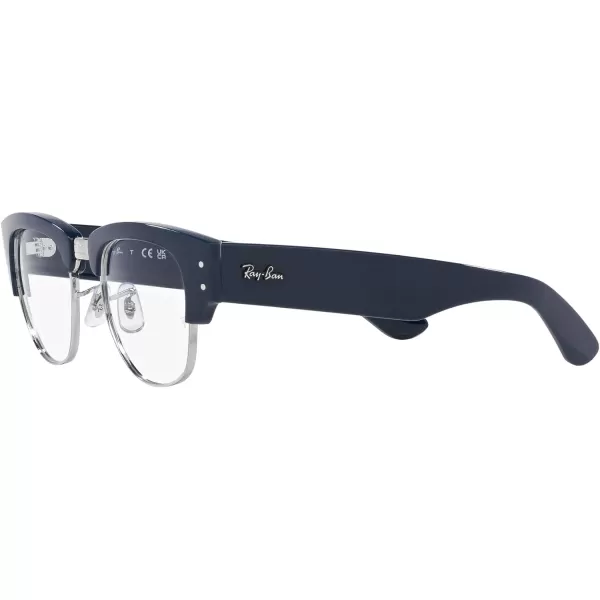 RayBan Womens Rx0316v Mega Clubmaster Square Prescription Eyewear FramesBlue on SilverDemo Lens