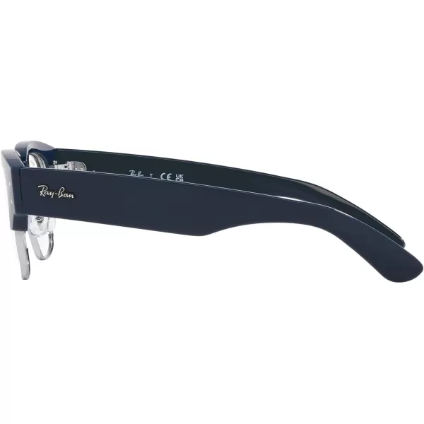 RayBan Womens Rx0316v Mega Clubmaster Square Prescription Eyewear FramesBlue on SilverDemo Lens