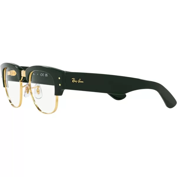 RayBan Womens Rx0316v Mega Clubmaster Square Prescription Eyewear FramesGreen on GoldDemo Lens