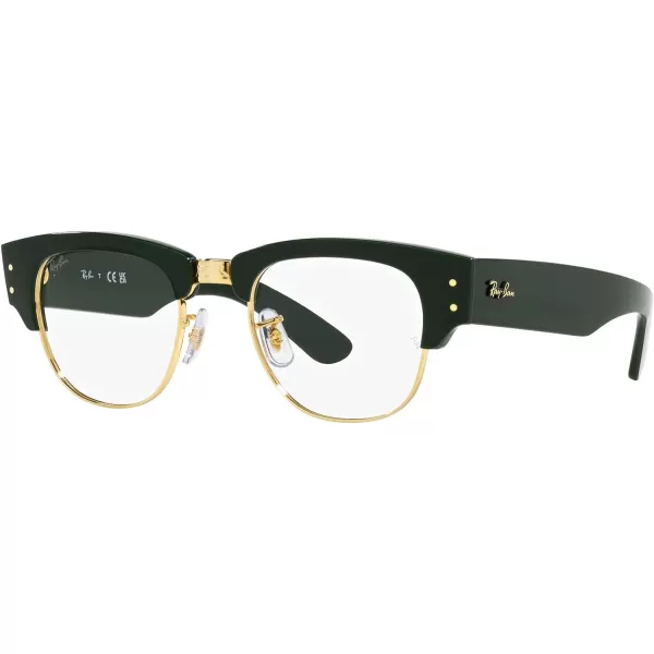 RayBan Womens Rx0316v Mega Clubmaster Square Prescription Eyewear FramesGreen on GoldDemo Lens