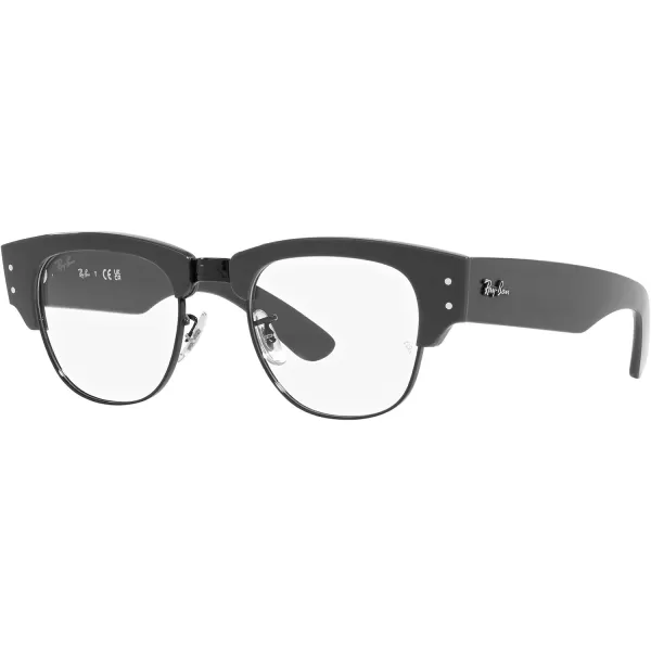 RayBan Womens Rx0316v Mega Clubmaster Square Prescription Eyewear FramesGrey on BlackDemo Lens