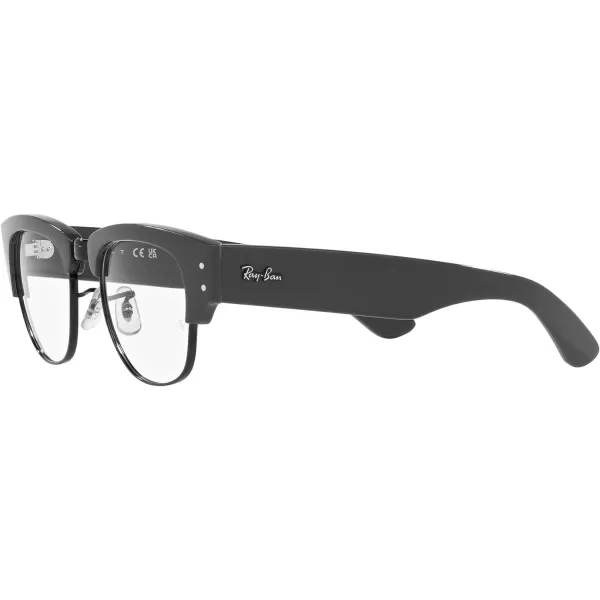 RayBan Womens Rx0316v Mega Clubmaster Square Prescription Eyewear FramesGrey on BlackDemo Lens