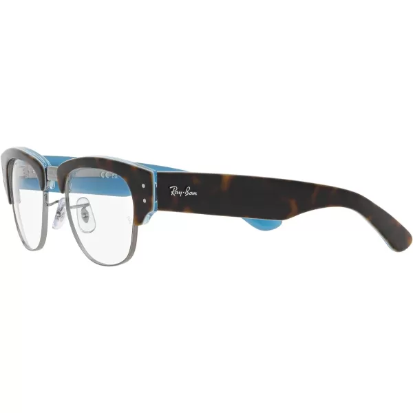 RayBan Womens Rx0316v Mega Clubmaster Square Prescription Eyewear FramesHavana on Blue on GunmetalDemo Lens