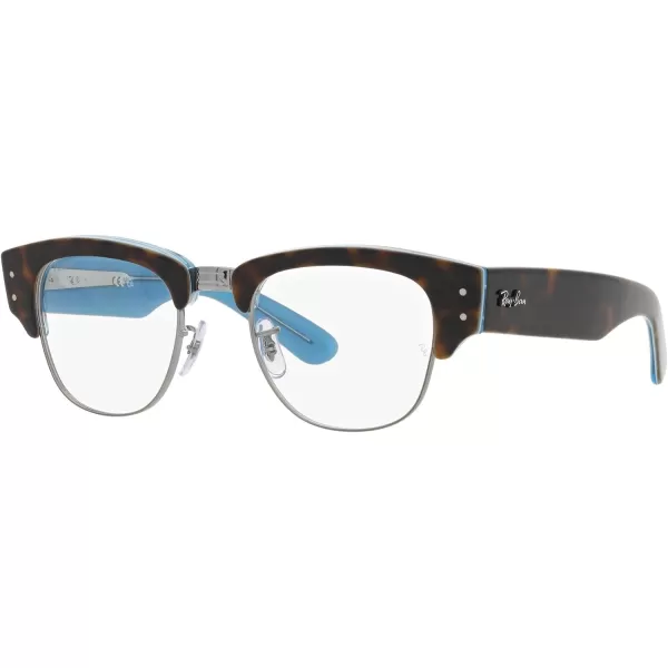 RayBan Womens Rx0316v Mega Clubmaster Square Prescription Eyewear FramesHavana on Blue on GunmetalDemo Lens