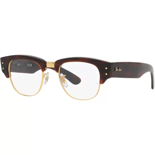 RayBan Womens Rx0316v Mega Clubmaster Square Prescription Eyewear FramesMock Havana on GoldDemo Lens