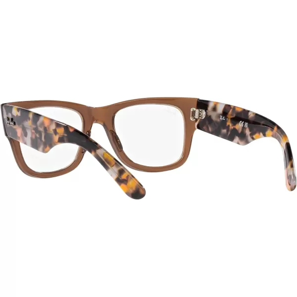 RayBan Womens Rx0840v Mega Wayfarer Square Prescription Eyewear FramesTransparent BrownDemo Lens