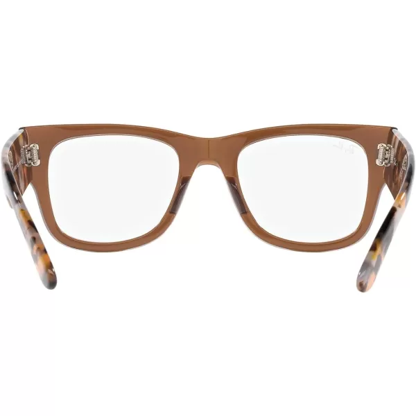 RayBan Womens Rx0840v Mega Wayfarer Square Prescription Eyewear FramesTransparent BrownDemo Lens