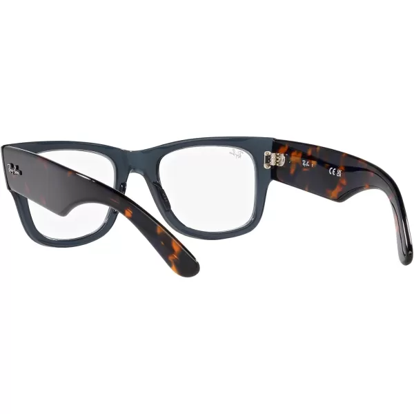 RayBan Womens Rx0840v Mega Wayfarer Square Prescription Eyewear FramesTransparent Dark BlueDemo Lens