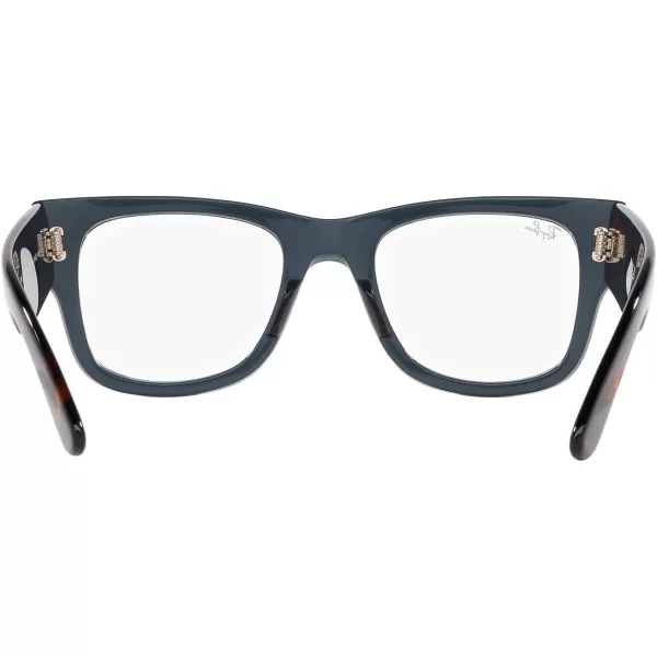 RayBan Womens Rx0840v Mega Wayfarer Square Prescription Eyewear FramesTransparent Dark BlueDemo Lens