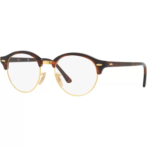 RayBan Womens Rx4246v Clubround Round Prescription Eyeglass FramesRed HavanaDemo Lens