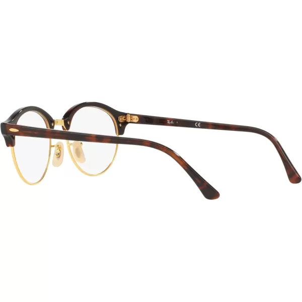 RayBan Womens Rx4246v Clubround Round Prescription Eyeglass FramesRed HavanaDemo Lens