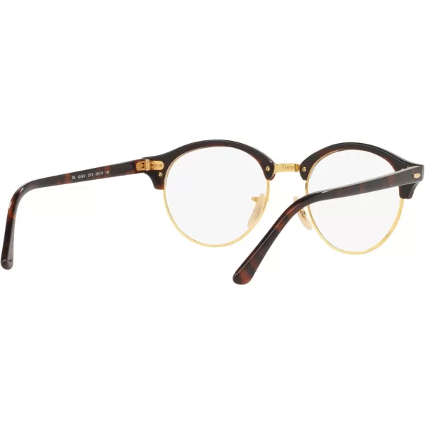 RayBan Womens Rx4246v Clubround Round Prescription Eyeglass FramesRed HavanaDemo Lens