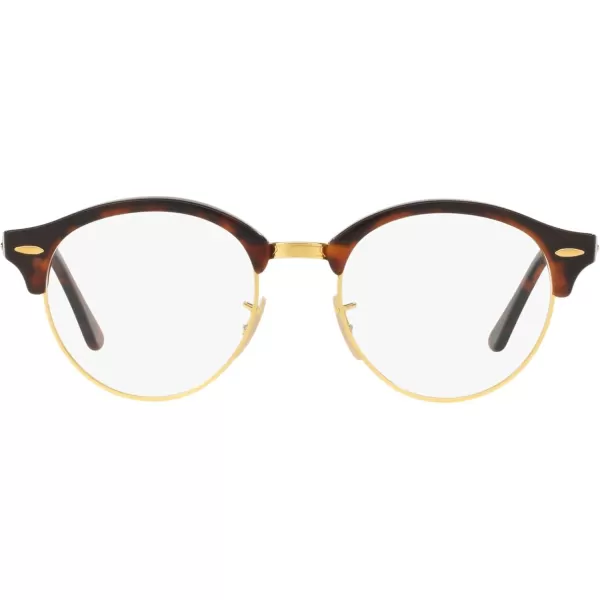 RayBan Womens Rx4246v Clubround Round Prescription Eyeglass FramesRed HavanaDemo Lens