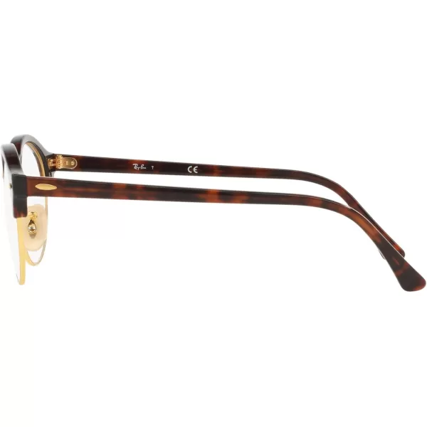 RayBan Womens Rx4246v Clubround Round Prescription Eyeglass FramesRed HavanaDemo Lens