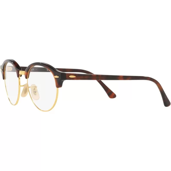 RayBan Womens Rx4246v Clubround Round Prescription Eyeglass FramesRed HavanaDemo Lens